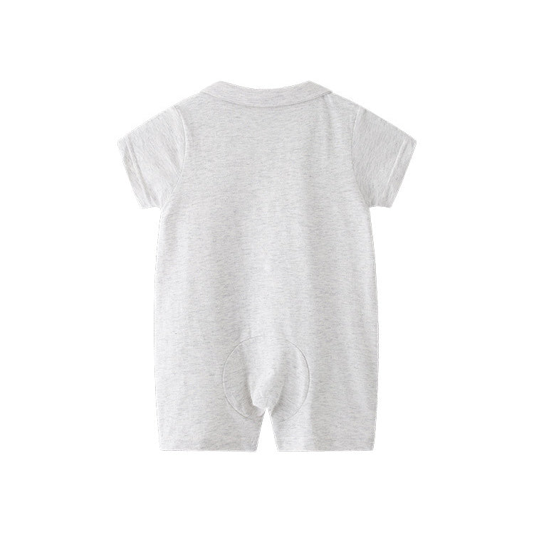 Infant Boys Printed Cotton Round Neck Rompers