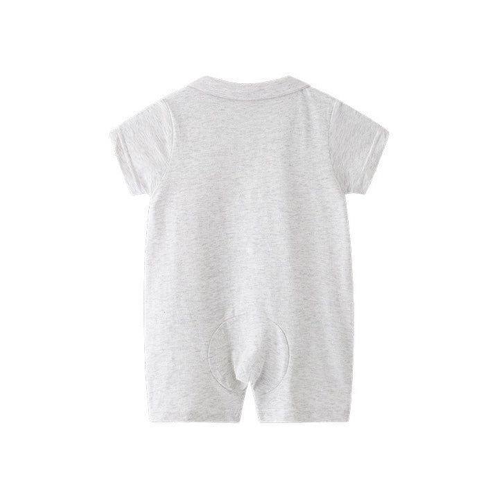 Infant Boys Printed Cotton Round Neck Rompers