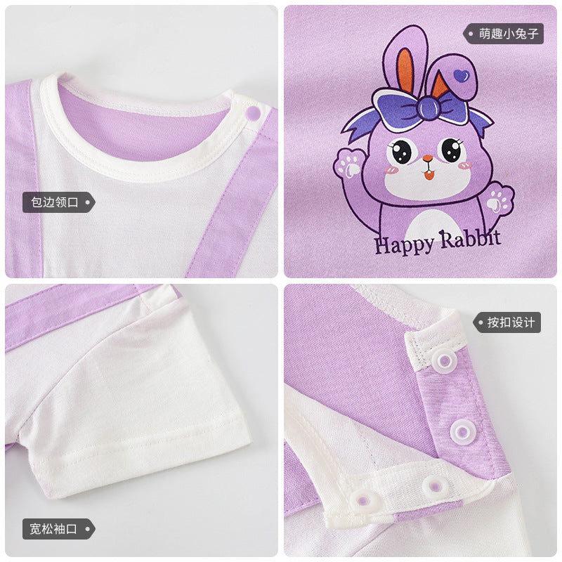 Infants Girls Printed Cotton Rompers