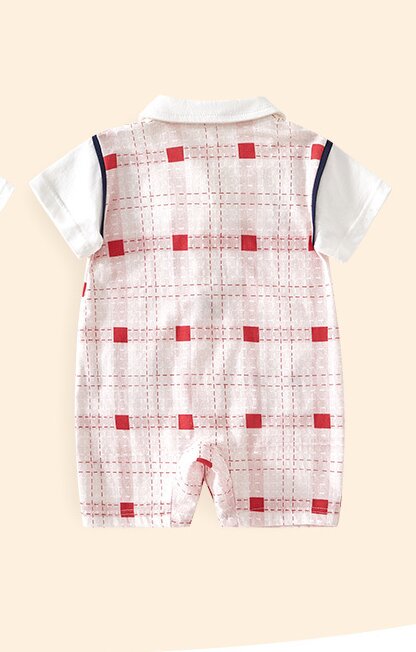 Infant Girls Printed Cotton Round Neck Rompers