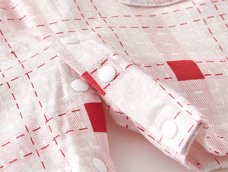 Infant Girls Printed Cotton Round Neck Rompers