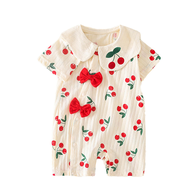 Infants Girls Printed Cotton Rompers