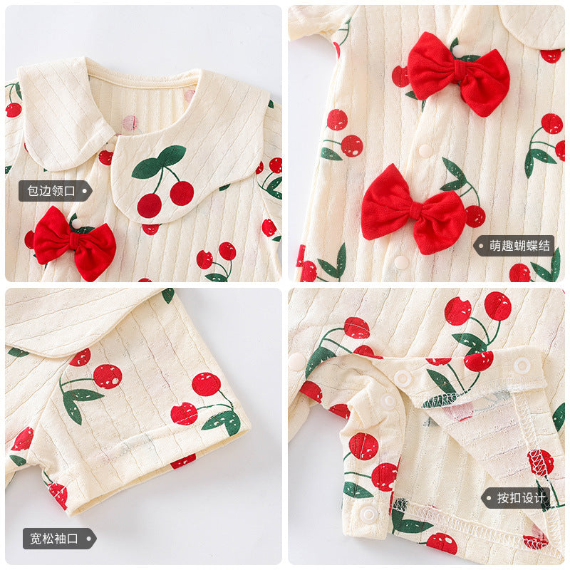 Infants Girls Printed Cotton Rompers