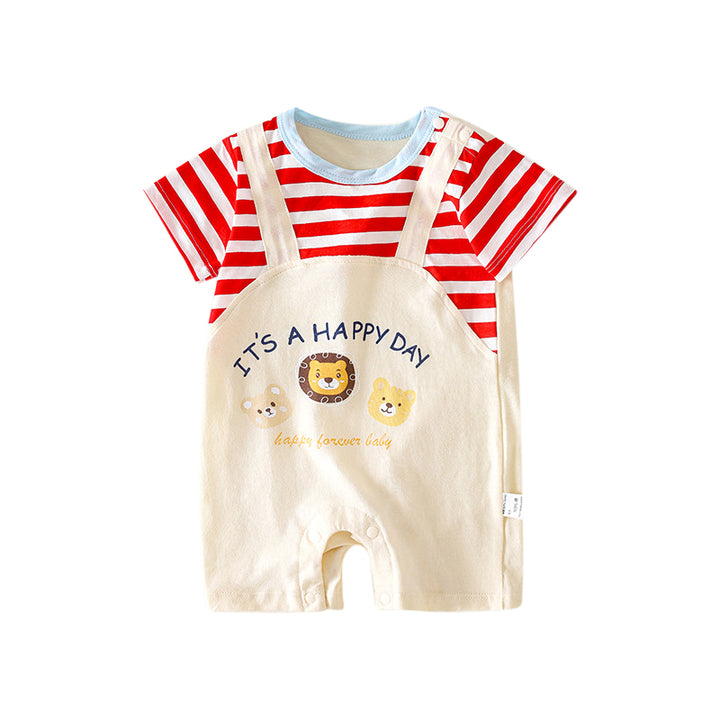 Infant Boys Printed Cotton Rompers