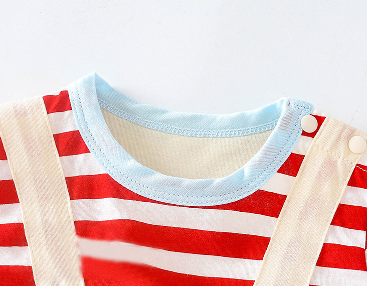 Infant Boys Printed Cotton Rompers