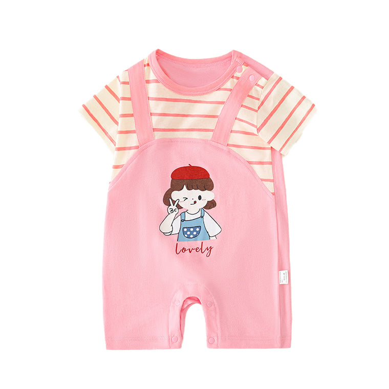 Infant Girls Printed Cotton Rompers