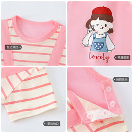 Infant Girls Printed Cotton Rompers