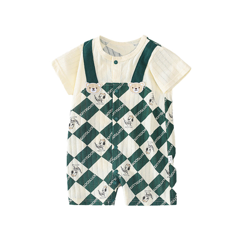 Infant Boys Printed Cotton Romper