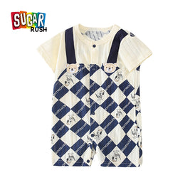 Boys Graphic Printed Round Neck Cotton Rompers