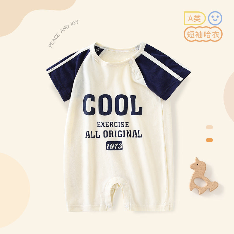 Infant Boys Printed Cotton Rompers