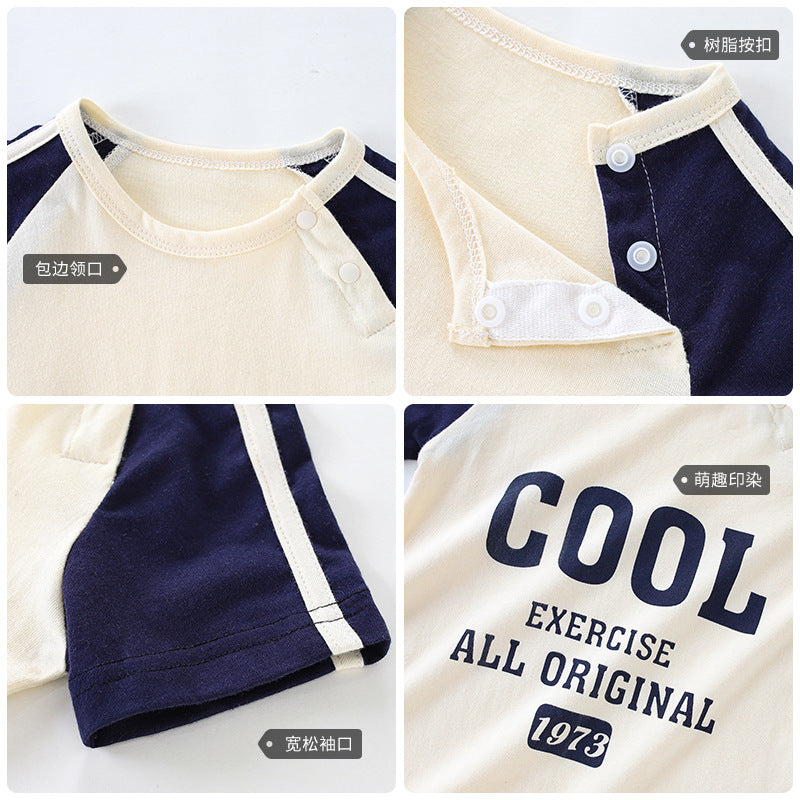 Infant Boys Printed Cotton Rompers