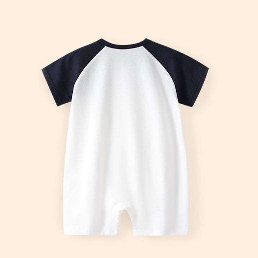 Infant Boys Printed Cotton Round Neck Rompers