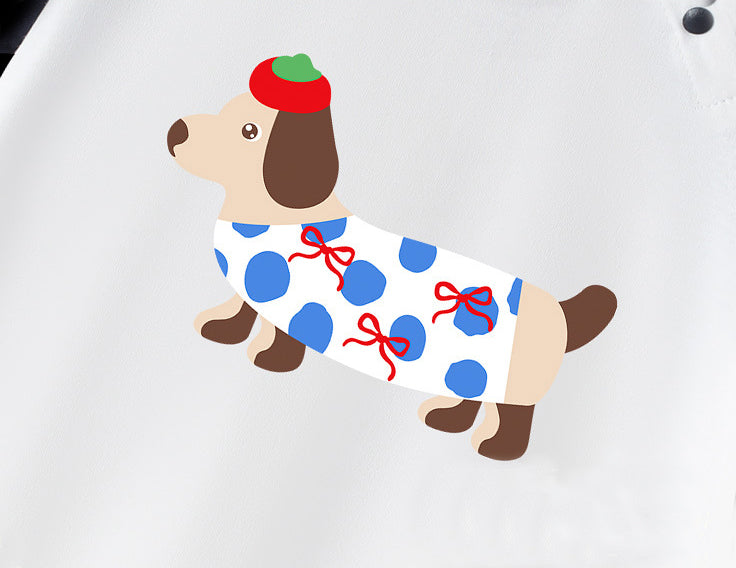Infant Boys Printed Cotton Round Neck Rompers