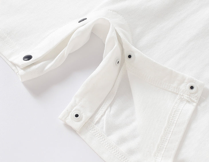 Infant Boys Printed Cotton Round Neck Rompers