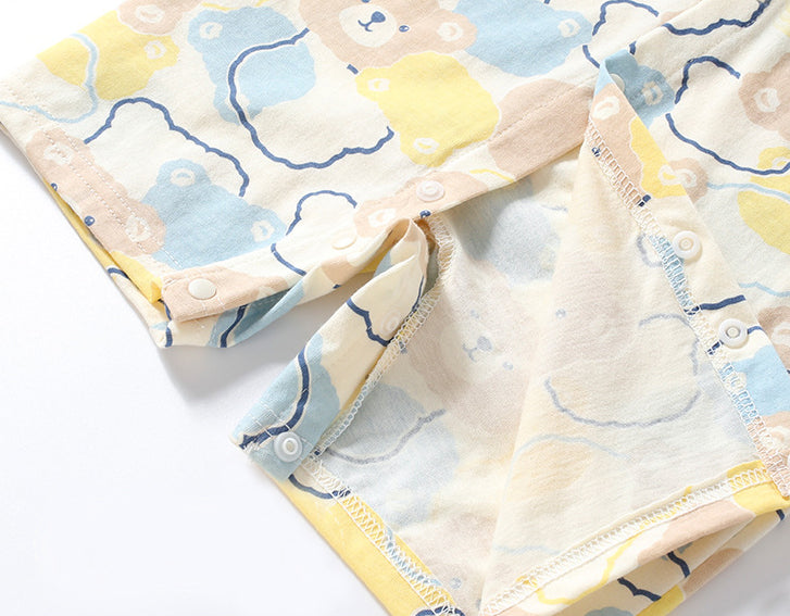 Boys Infants Printed Cotton Round Neck Rompers