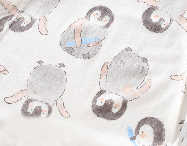 Infants Printed Cotton Round Neck Rompers