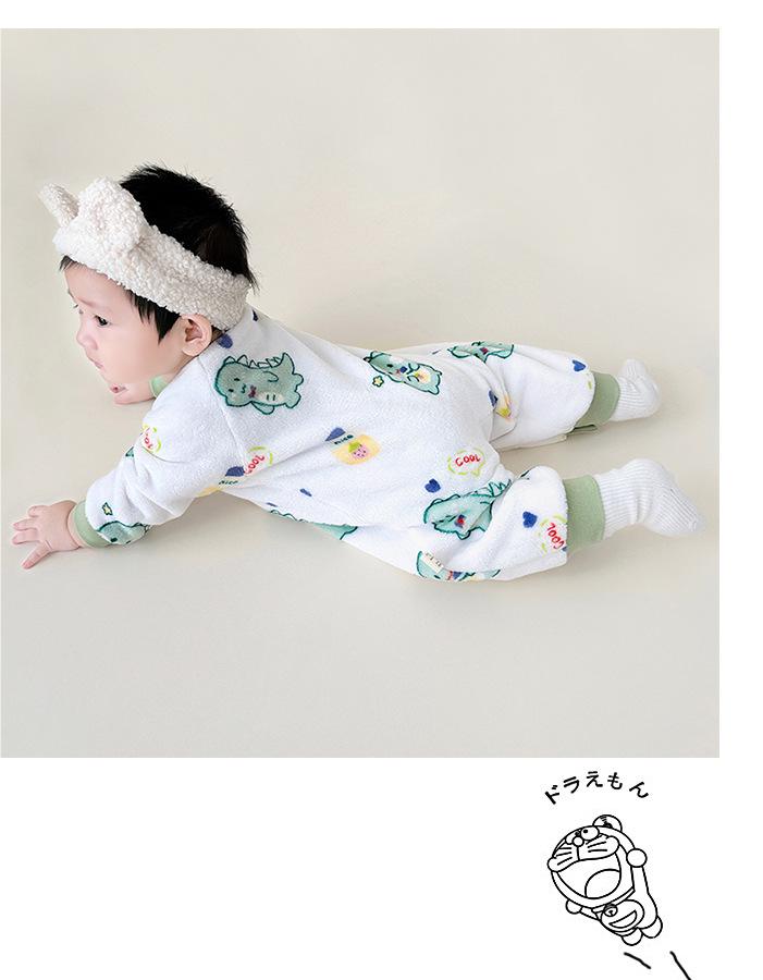 Infants Boys Green Conversational Printed Rompers