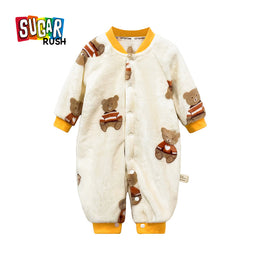 Infant Boys Yellow Graphic Printed Rompers