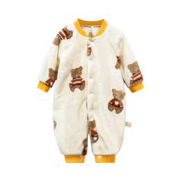Infant Boys Yellow Graphic Printed Rompers