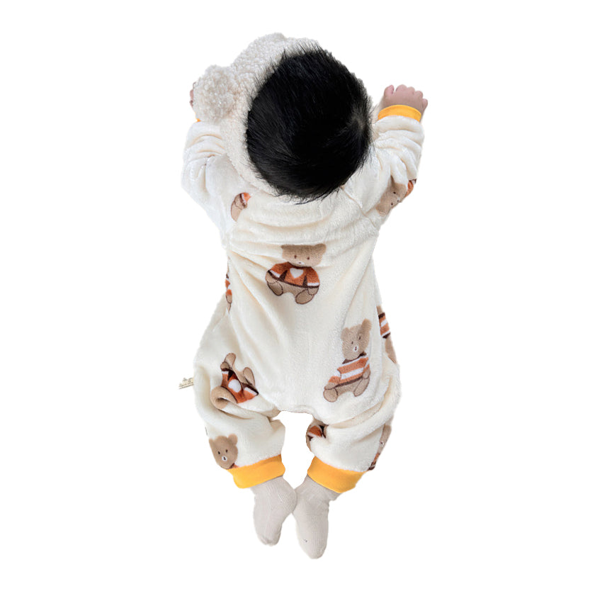 Infant Boys Yellow Graphic Printed Rompers