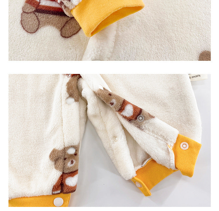 Infant Boys Yellow Graphic Printed Rompers