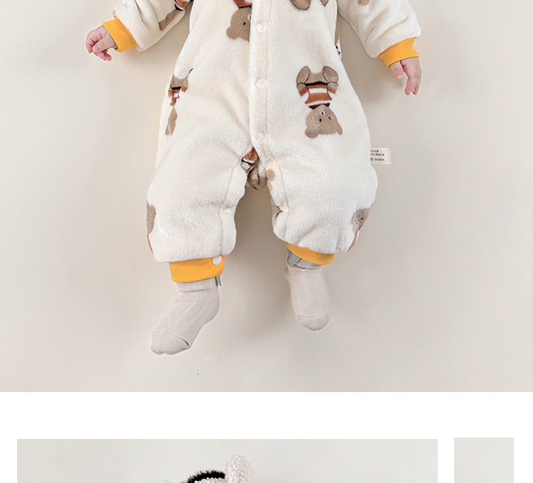 Infant Boys Yellow Graphic Printed Rompers