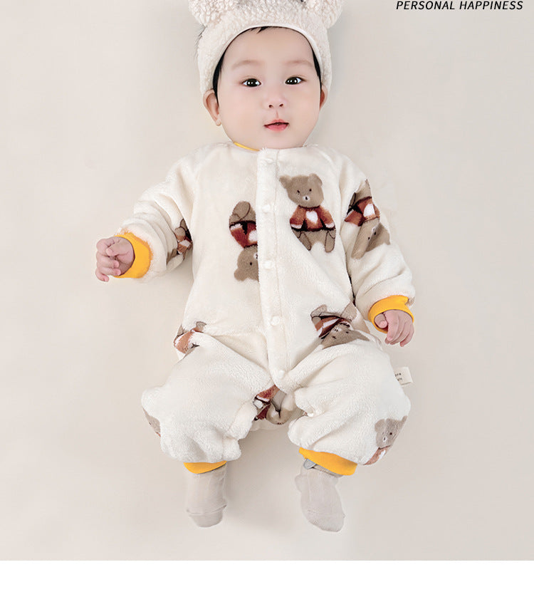 Infant Boys Yellow Graphic Printed Rompers