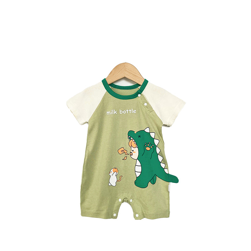 Boys Graphic Printed Round Neck Cotton Rompers