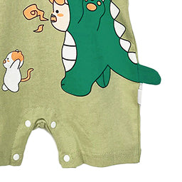 Boys Graphic Printed Round Neck Cotton Rompers