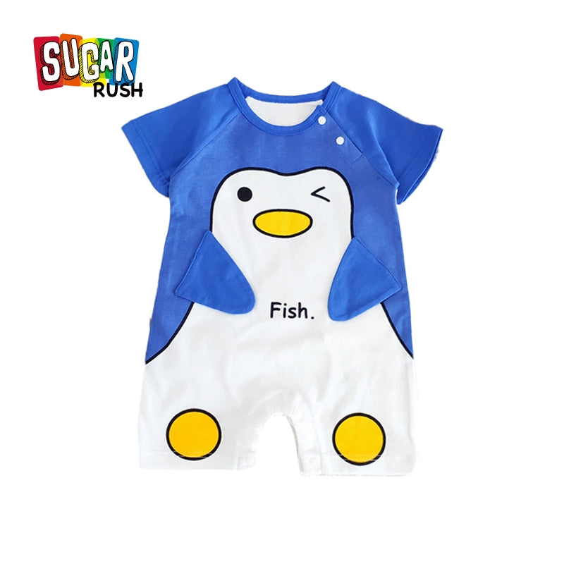 Infant Boys Printed Cotton Romper
