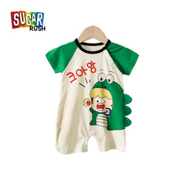 Infants Boys Graphic Printed Cotton Romper