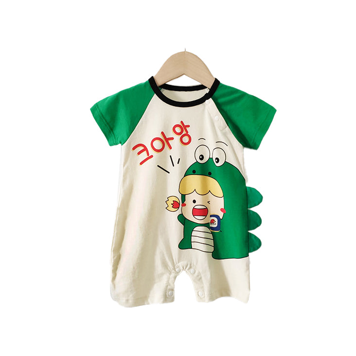 Infants Boys Graphic Printed Cotton Romper