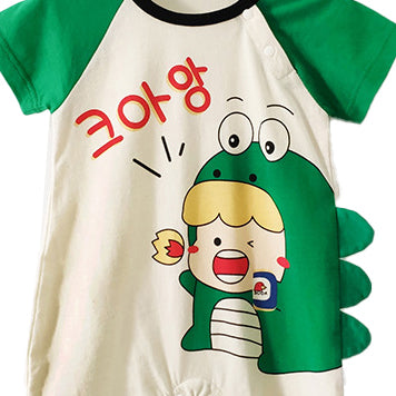 Infants Boys Graphic Printed Cotton Romper