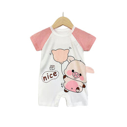 Infant Girls Conversational Printed Cotton Romper
