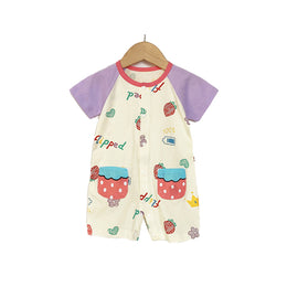 Infant Girls Conversational Printed Cotton Romper