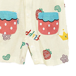 Infant Girls Conversational Printed Cotton Romper