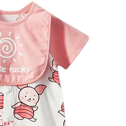 Infants Girls Pink Printed Cotton Bodysuit