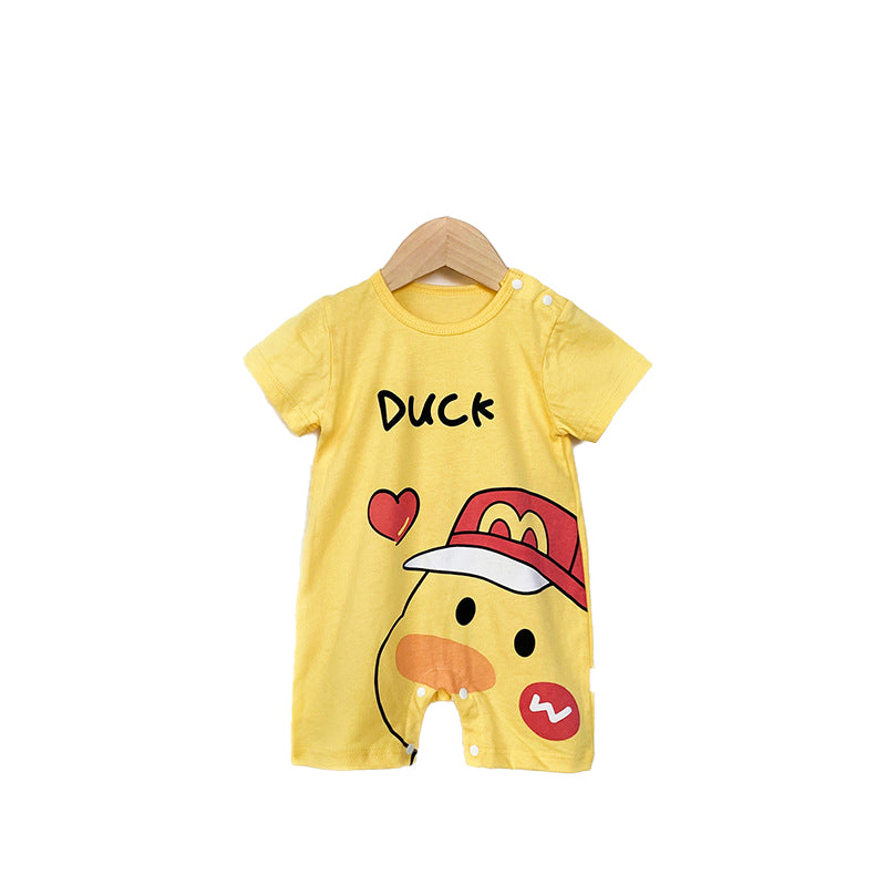 Boys Graphic Printed Round Neck Cotton Rompers