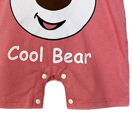 Girls Graphic Printed Round Neck Cotton Rompers