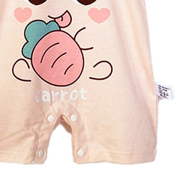 Girls Graphic Printed Round Neck Cotton Rompers