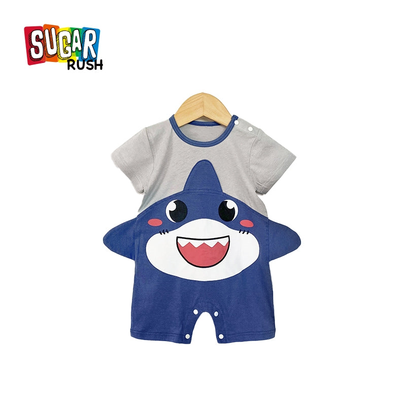 Boys Graphic Printed Round Neck Cotton Rompers