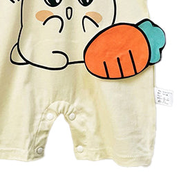 Girls Graphic Printed Round Neck Cotton Rompers