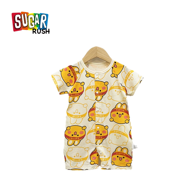 Boys Graphic Printed Round Neck Cotton Rompers