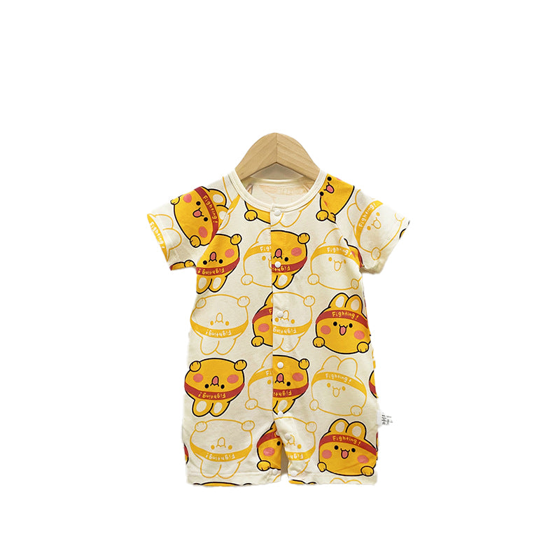 Boys Graphic Printed Round Neck Cotton Rompers