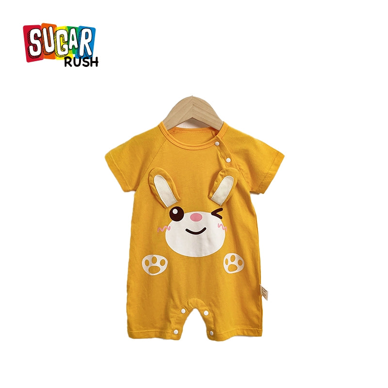 Boys Graphic Printed Round Neck Cotton Rompers