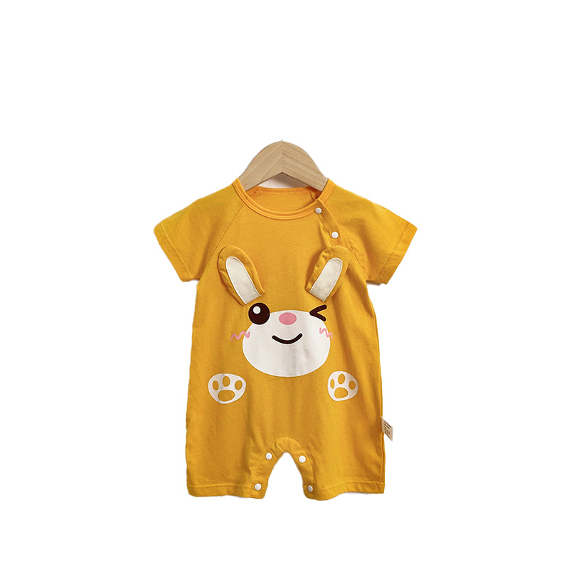 Boys Graphic Printed Round Neck Cotton Rompers