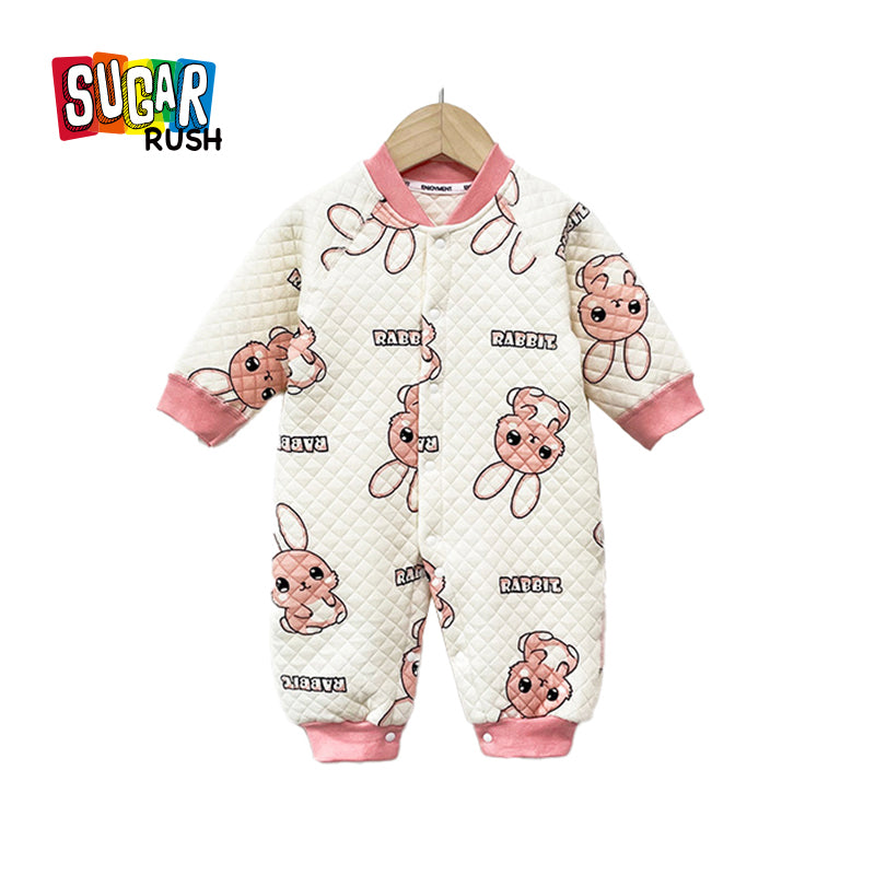Infants Girls White Printed Rompers