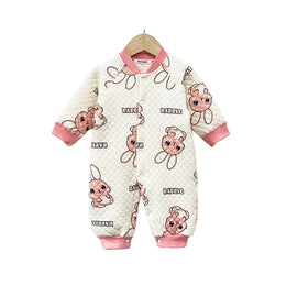 Infants Girls White Printed Rompers