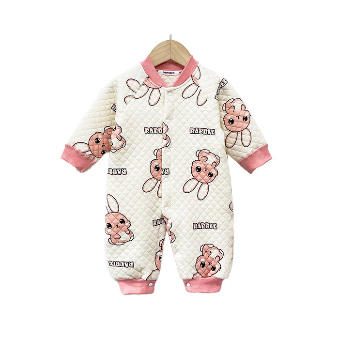 Infants Girls White Printed Rompers