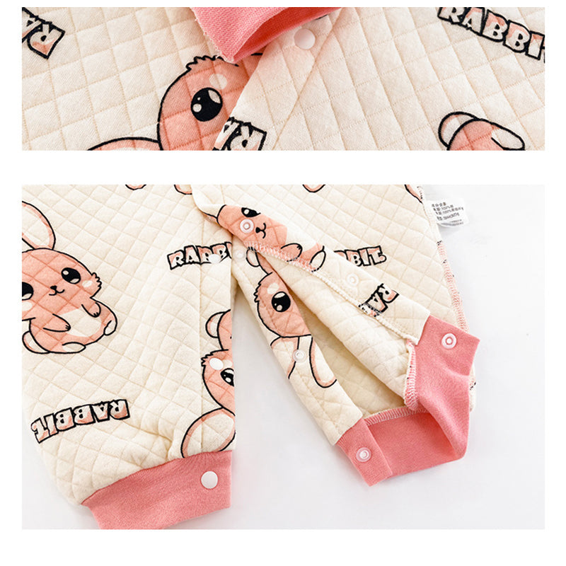 Infants Girls White Printed Rompers